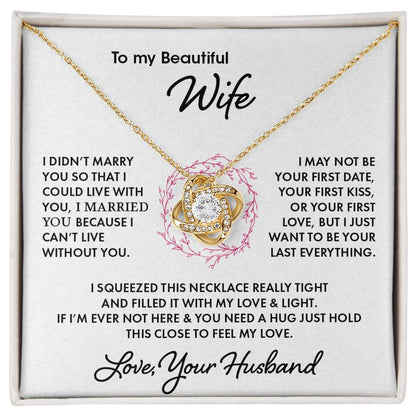 To My Beautiful Wife | I Love You - Love Knot Necklace
