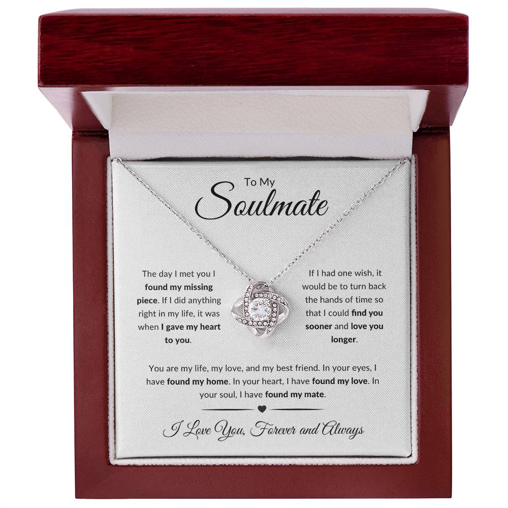To My Soulmate | I Love You, Forever & Always - Love Knot Necklace